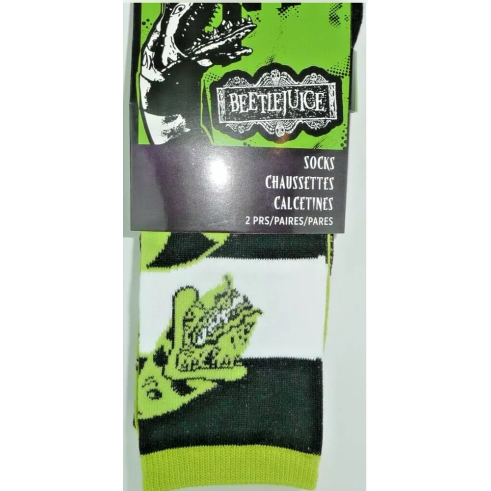 Modern Hero Beetlejuice Sandworm Crew Socks 2 Pairs Mens 8-12 Halloween Novelty